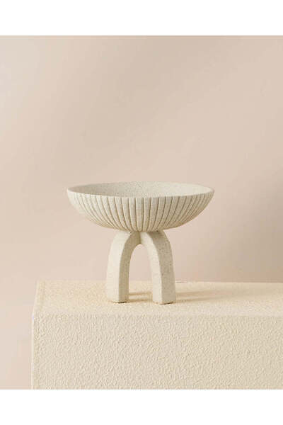 REDTAG Beige Serene Resin Decorative Bowl