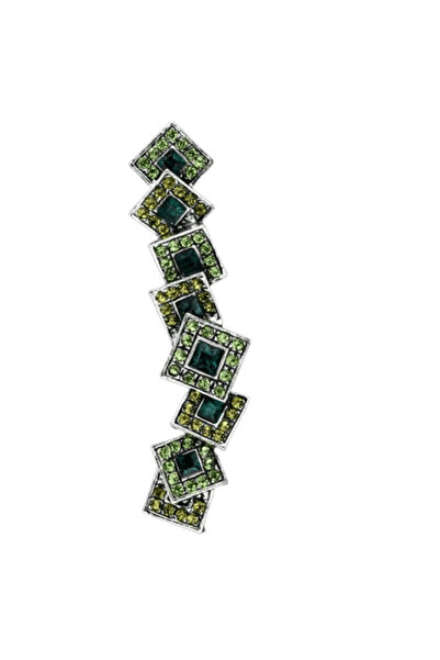 CRM Broșă decorativă CRM, broșă elegantă pentru femei, 7,5 cm, verde argintiu