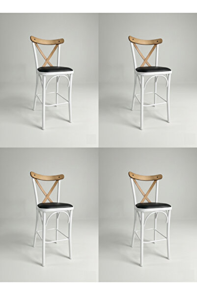 DİLETTO 4 ADET TONET BAR SANDALYESİ ADA MUTFAK CAFE SANDALYESİ DERİ KUMAŞ