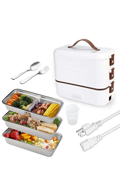 Arabest Electric Lunch Box, 3-in-1 Portable Food Warmer for Office, Home & School, 2-Layer Leak-Proo