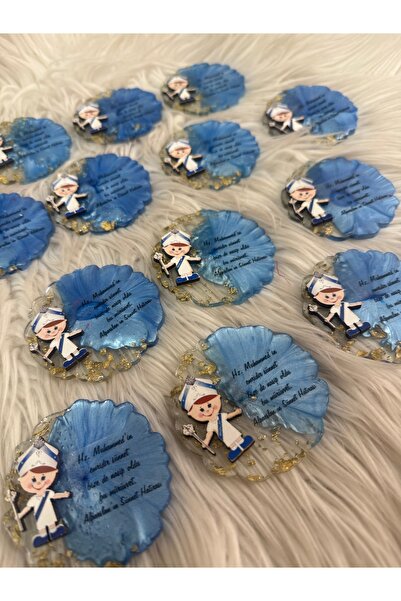 SHOOP Erke bebek sünnet hediyesi magnet mavi epoksi üzerine 10 ader