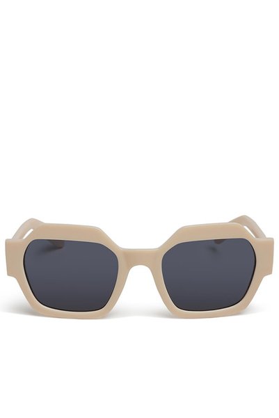 london Rag Women Bevel Frame Square Sunglasses in Cream