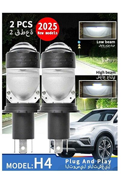 Bukela مصابيح أمامية LED H4 عامة مع عدسة عرض، 6500 كلفن، 30000 لومن، ضوء أبيض فائق السطوع، شعاع عالي/منخفض LED