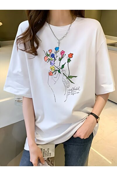 DingDing Fashion A Gold Book White Daily Leisure T-shirt