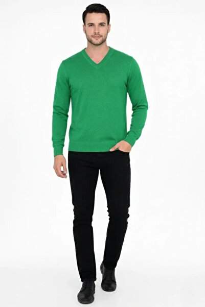 Giyimodam Men's V-Neck Knitwear Sweater Soft Textured Cotton Fine Weave, Long...