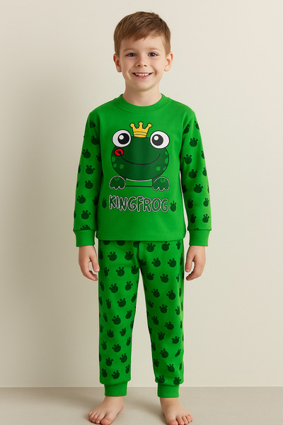 Bilge Trend SET PIZAMĂ BUMBAC FROG KING bumbac moale PENTRU COPII