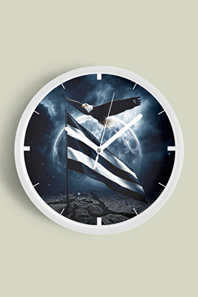 JHAAR Ceas de perete modern cu design ventilator - 30 cm - Carcasă albă cu st...