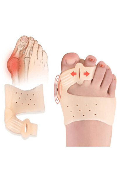 CRM Set de 2 protecții și separatoare din silicon moale pentru degetul mare de la picior CRM, corector Hallux Valgus, unisex, U