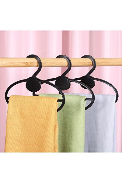 Dekokonsept Plastik Şal & Eşarp Askısı – Siyah | 50 Adet - GENİŞ (22×9 cm)