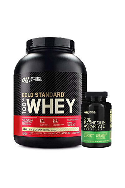 Optimum Nutrition ON Gold Standard 100% Whey Protein + ZMA, 90 CAPs, Vanilla Cream, Exclusive Offer Box