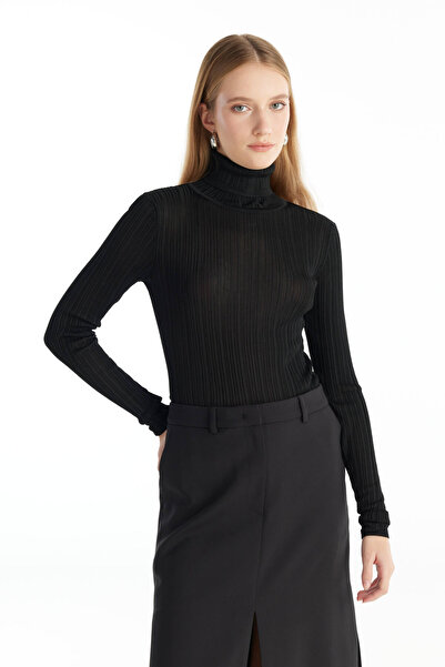 Ted Baker SİYAH BALIKÇI YAKA İNCE ÖRGÜ KAZAK