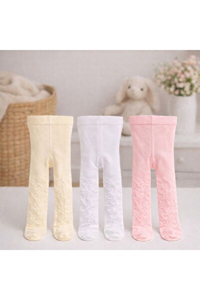 Pico Baby 3'lü Kız Bebek & Çocuk Pamuklu Külotlu Çorap Renkli Damla Desenli