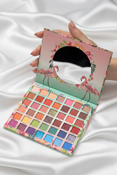 monangel Kadın Aynalı Göz Farı Flamingo Holiday Makyaj Far Paleti 42'li Set