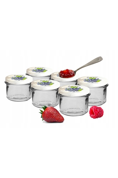 Other Jam jar with colored lid, 6 pcs, 235 ml