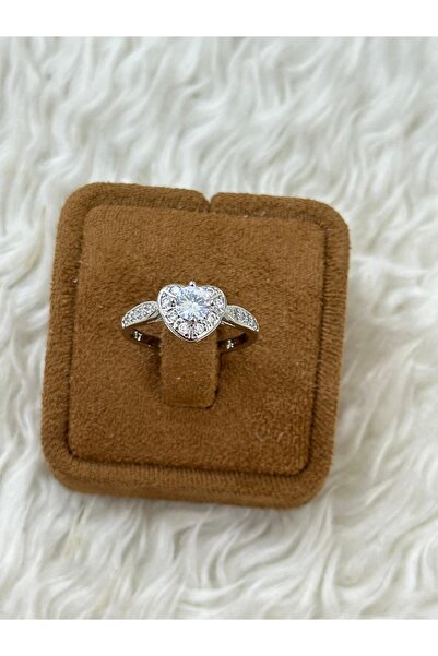 BY YASİN TOPÇU 💍 📏   16 Size Silver Heart Stone Ring ✨ 🤍