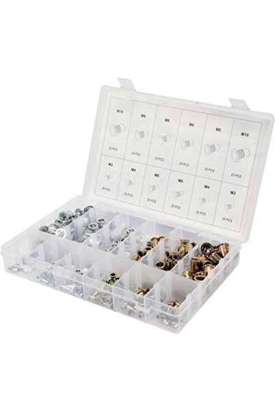 yato Piulițe nitibile din aluminiu și oțel, set 300 bucăți, M3-M10