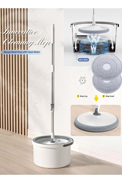 Arabest مجموعة دلو ممسحة دوارة قابلة للعصر