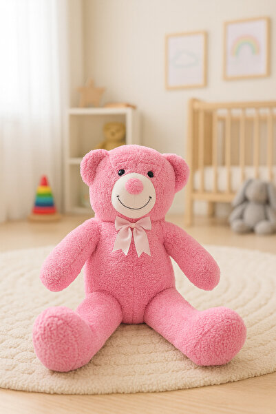 Nari Collections 80 Cm Papyonlu Peluş Ayıcık- Ithal Kumaş - Premium Koleksiyo...