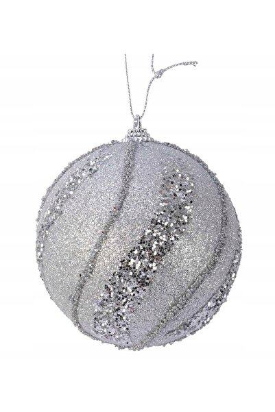Other Shatterproof silver Christmas tree bauble 10 cm