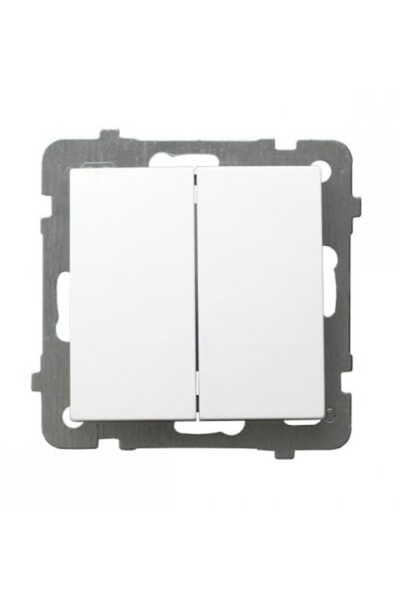 OSPEL Conector dublu pentru scări, alb, din lemn, fără cadru