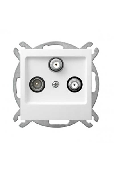 OSPEL AS white p/t RTV-SAT-SAT terminal socket without frame