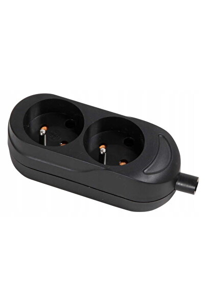 Other Gniazdo przenośne podwójne z uziemieniem 2x2P+Z Czarne