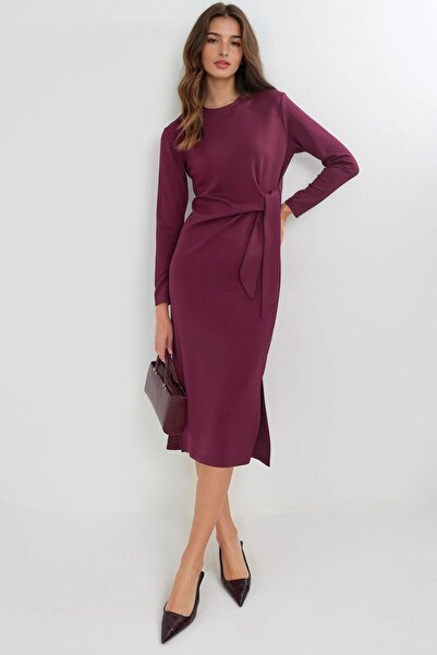 Hiccup Modal Textured Slit Dress Berşan Collection