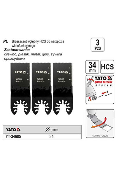 yato LAMĂ DE FERĂSTRĂU CU INTRODUCERE PENTRU INSTRUMENTUL MULTIFUNCȚIONAL HCS
