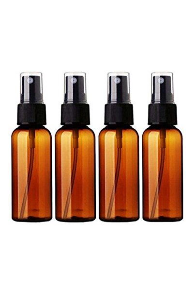 Sinide 4-Piece Empty Plastic Fine Mist Spray Bottle Brown/Black
