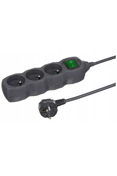 Other Extension cord with switch, 3 sockets, 3m, Graphite power strip
