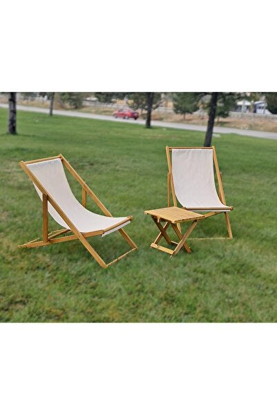 Ahsapland Bahçe Balkon & Teras için Kumaşlı Şezlong Seti – Rahat Kumaşlı Otur...