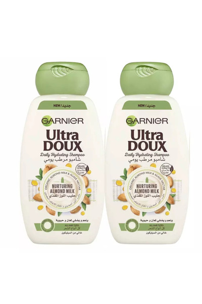 Garnier Ultra Doux Daily Hydrating Shampoo With Almond Milk- 2X400ml