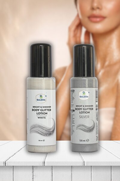 BALERA لوشن الجسم اللامع ذو الرائحة طويلة الأمد والمرطب 125 مل أبيض وفضي