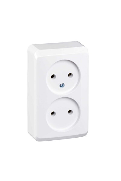 SCHNEIDER Double socket, white, surface-mounted socket PRIMA