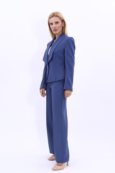 ÖNDER ÖZSOY Single Button Classic Modern Jacket & Wide Leg Pants Women's Suit...