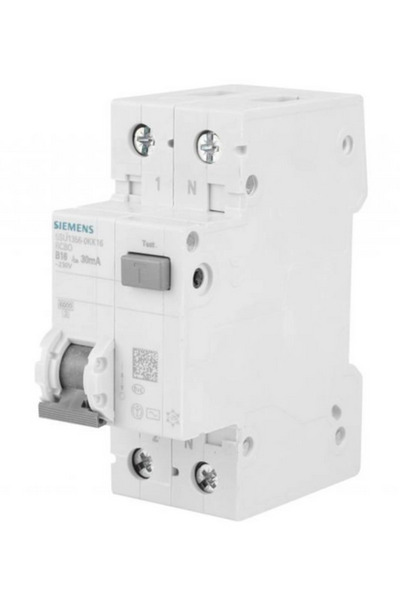 shumee Întrerupător diferențial 2P 16A B 0.03A tip AC 6kA 5SU1356-0KK16