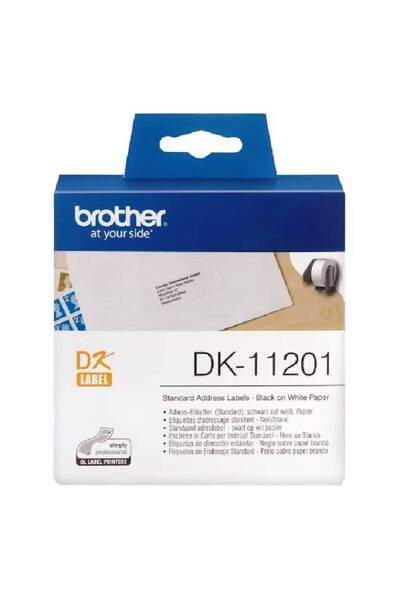 Brother DK11201 Standard Address Label Roll – 29 mm × 90 mm – 400 Labels – Black on White