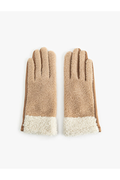 Koton Multi-Colored Gloves with Plush Detail