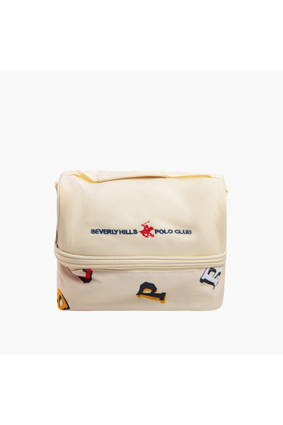 Beverly Hills Polo Club Printed Lunch Bag with Detachable Strap and Zip Closure