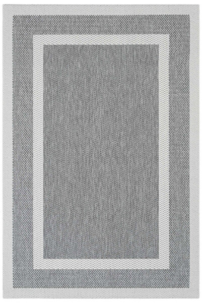 Cool Halı Sisal Plus Gri Krem Bordürlü Sisal Görünümlü İnce Kaydırmaz Tabanlı Yazlık Yumuşak Ev Oda Halı