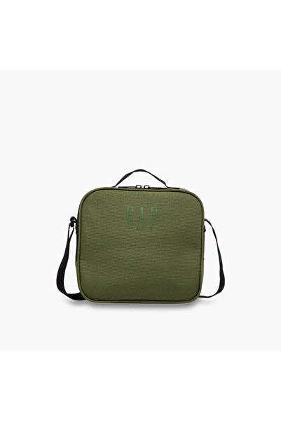 GAP Solid Lunch Bag with Adjustable Strap and Zip Closure