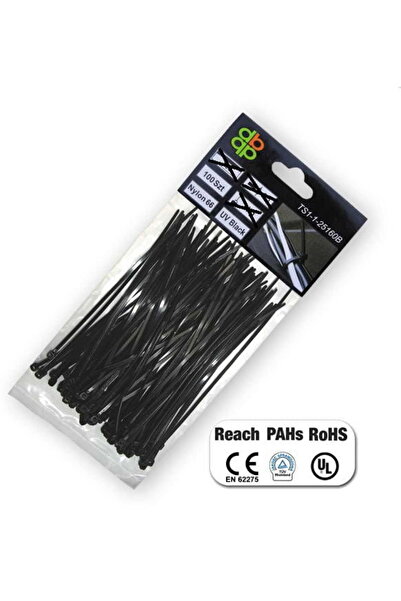 Bradas BLACK PLASTIC BAND 2.5 x 200mm 100pcs