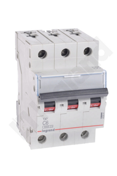 Legrand Circuit breaker 3P C 6A 6kA AC S303 TX3 403541