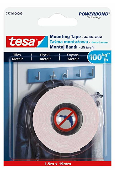 shumee Bandă dublu adezivă TESA POWERBOND 1,5 m x 19 mm pentru plăci ceramice