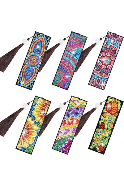 Arabest فاصل كتاب مزين برسومات ماسية، وفاصل كتاب جلدي مزين بشرابة زهرية لمحبي...