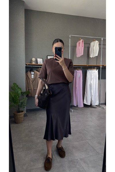 YOUR NAME Σατέν φούστα με ελαστική μέση