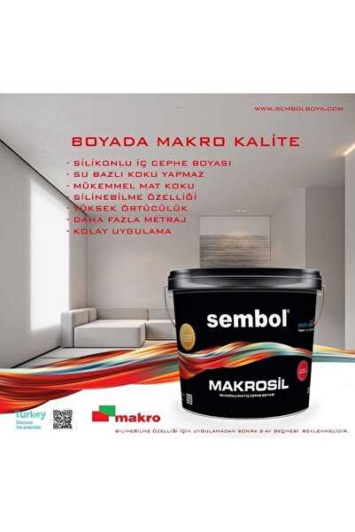 fiba teknik Sembol Silikonlu Mat İç Cephe Boyası Renk:Kumbeji 3,30kg