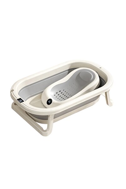 Little Mom Grey Baby Bathtub and Removable Anatomical Support Set, with Digit...