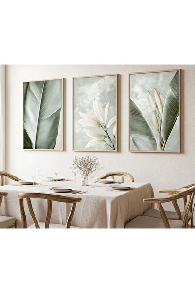 TekTablo 3 Parça Ahşap Çerçeveli Tablo Seti