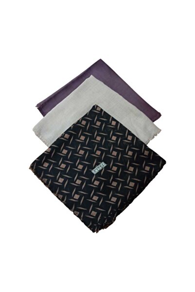 Eyfel 3 Pieces Mixed Patterned Cheesecloth Writing